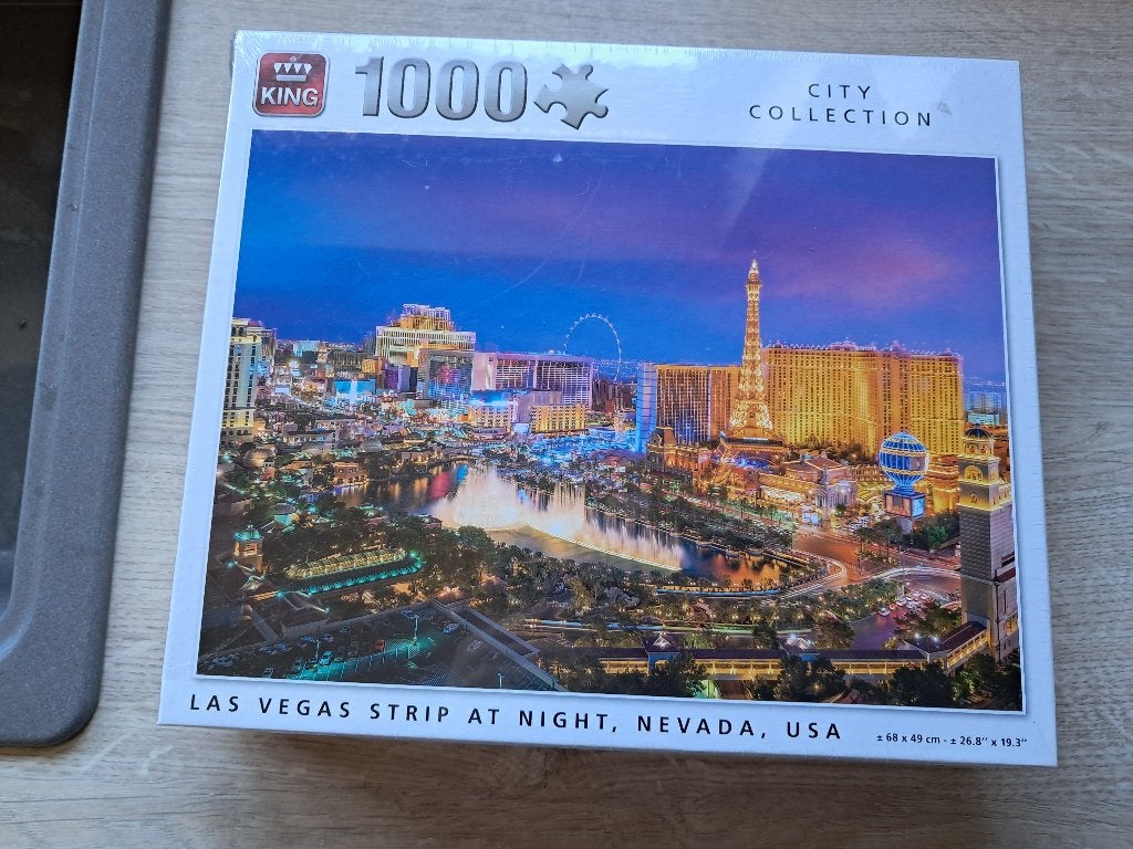 puzzel King 1000 stuks city collection LAS VEGAS NIEUW, Ophalen of Verzenden, 500 t/m 1500 stukjes, Nieuw, Legpuzzel