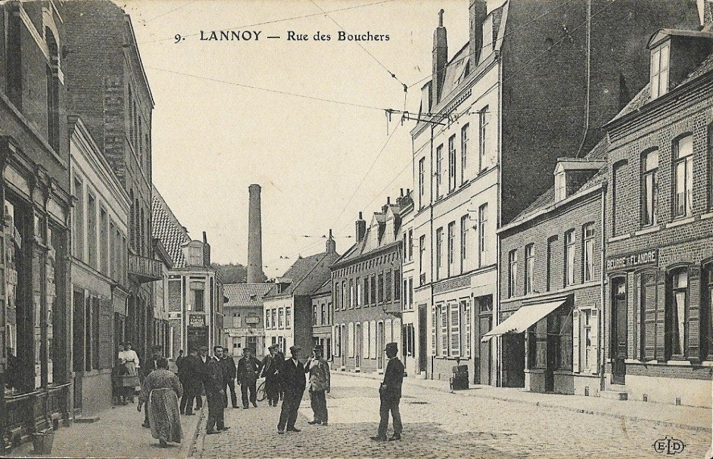 1908 - FRANKRIJK - Lannoy: Rue des Bouchers + PARIS, Verzenden, Voor 1920, Gelopen, Frankrijk