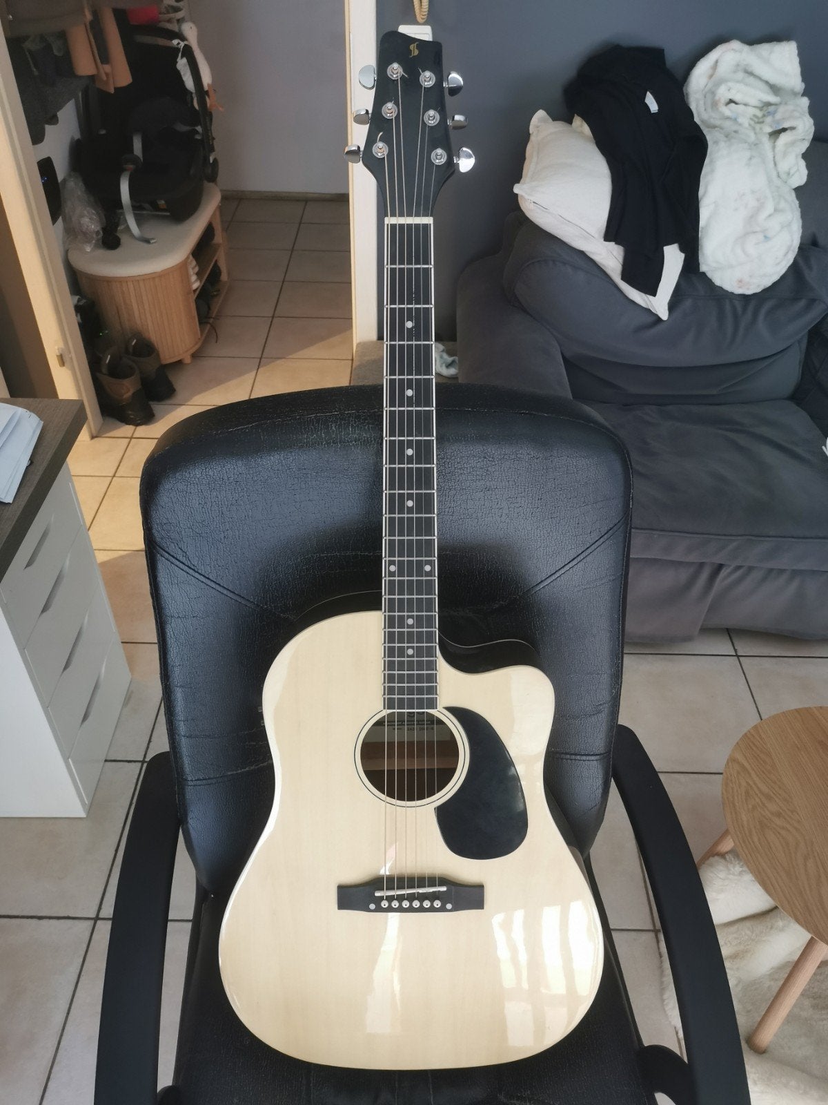 Guitare Folk Electro Stagg SA35 DSCE-N, Musique & Instruments, Enlèvement, Comme neuf, Guitare Western ou Guitare Folk, Avec capteur (piezo)