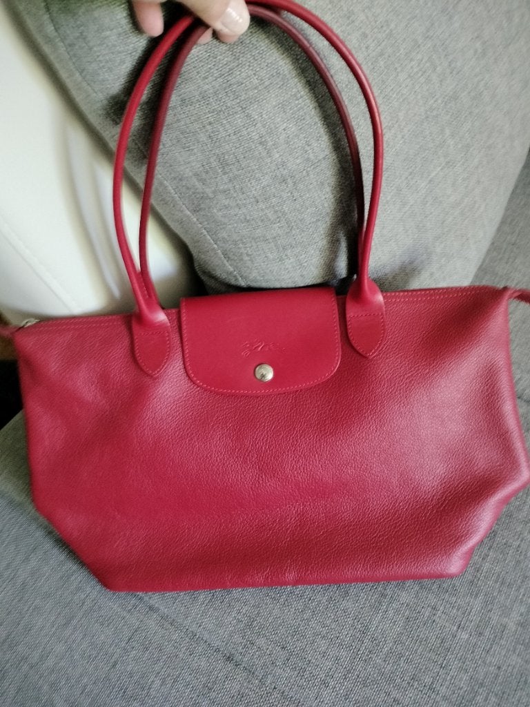Sac Longchamp en cuir, Enlèvement, Comme neuf, Rouge, Sac à main