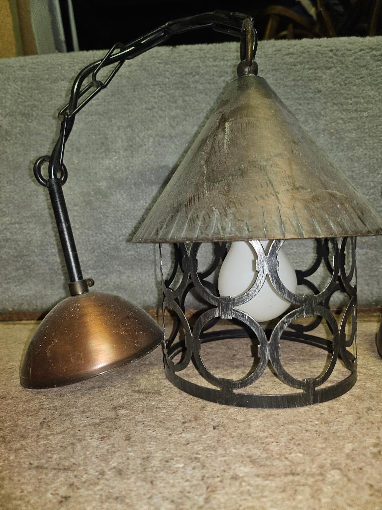 Set van 4 metalen lampen, Ophalen, Gebruikt, Metaal, Minder dan 50 cm