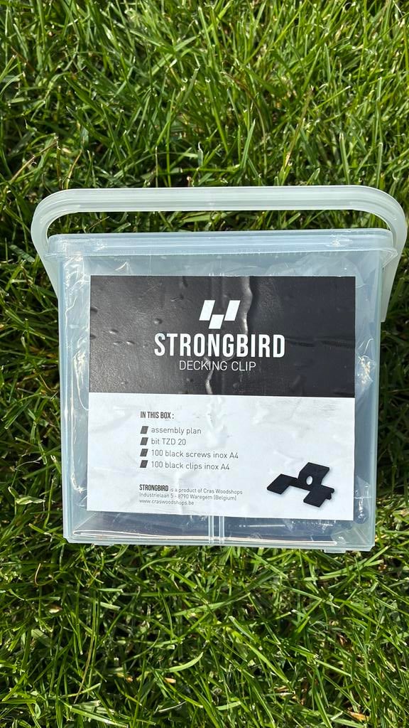 Strongbirdclips terrasplanken zwart, Ophalen, Nieuw