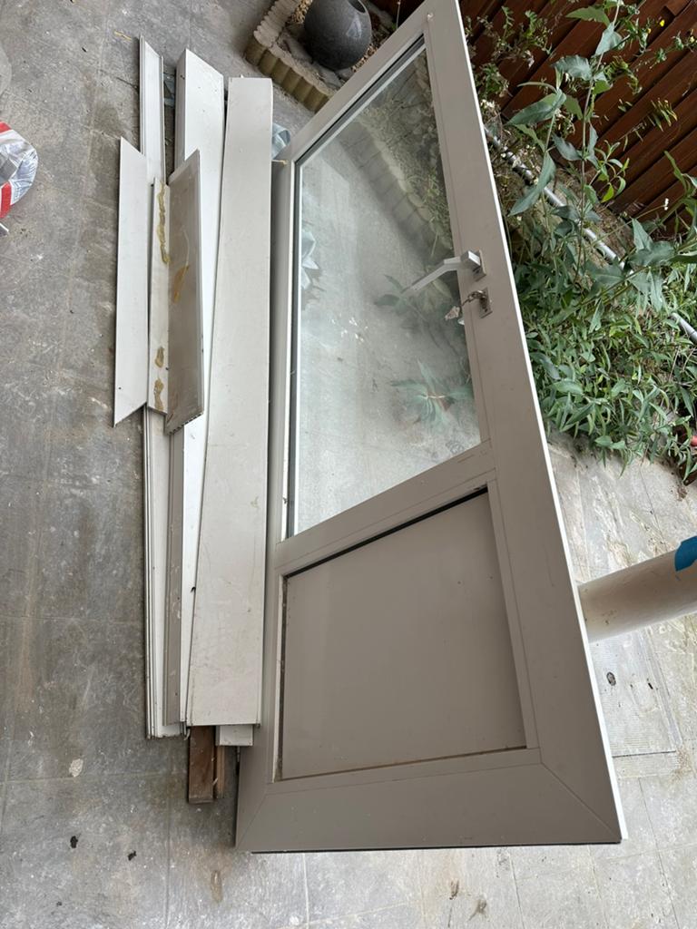 Pvc buitendeur achterdeur dubbel glas 215cm x 80cm, Doe-het-zelf en Bouw, Ophalen, Gebruikt, 80 tot 120 cm, Overige typen