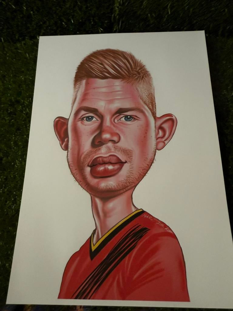 Karikatuur kevin de bruyne, Verzamelen, Ophalen of Verzenden, Nieuw, Poster, Plaatje of Sticker