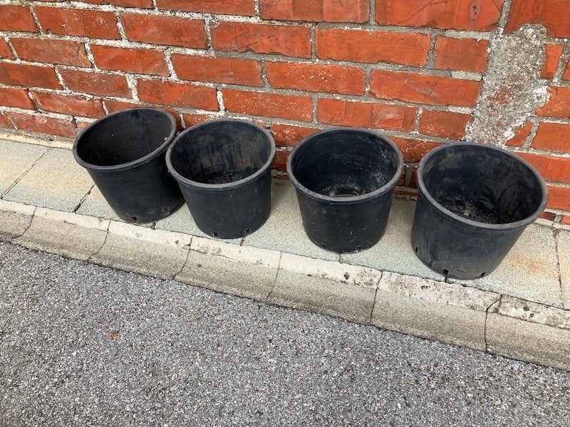 stevige bloempotten / kweekpotten, Ophalen, Kunststof, Gebruikt, Rond