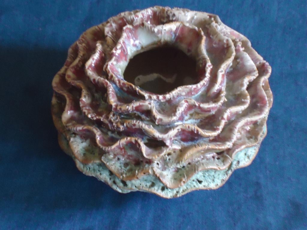 Des Pots Holland porcelein koraal vintage 11 cm porselein, Huis en Inrichting, Groen, Vintage, Overige materialen, Ophalen of Verzenden