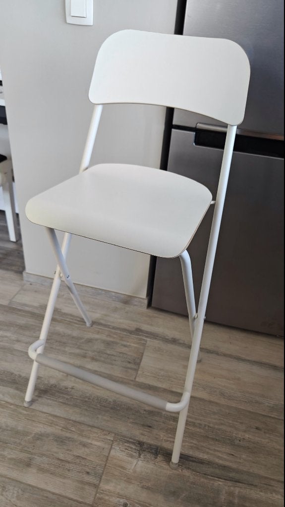 Set van 4 opvouwbare barstoelen van IKEA Franklin, Huis en Inrichting, Ophalen, Met voetsteun, 60 tot 90 cm, Zo goed als nieuw