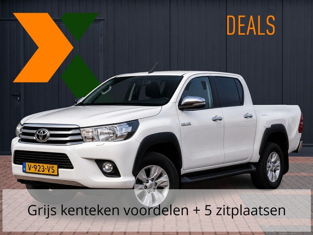Toyota Hilux 2.4 D-4D-F Double Cab Professional Automaat DC, Auto's, Toyota, Zwart, Wit, Bedrijf, Diesel