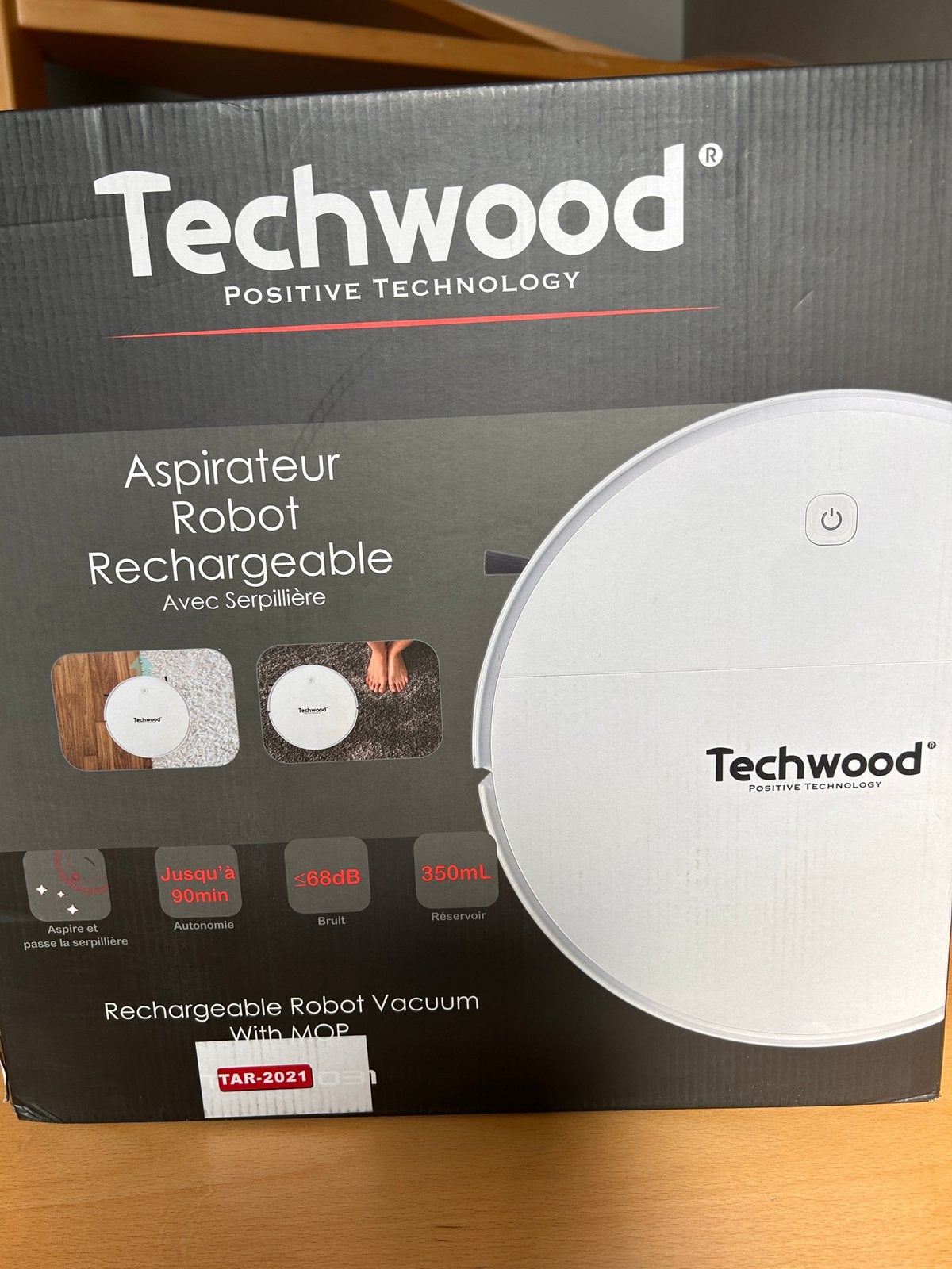 Aspirateur robot 2 en 1 Techwood, Electroménager, Enlèvement ou Envoi, Comme neuf, Aspirateur robot