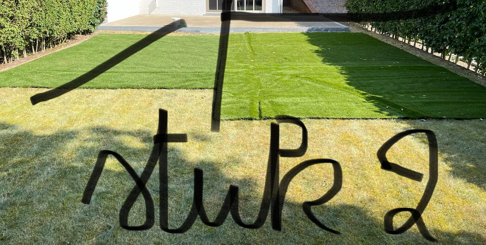 Hoogwaardig kunstgras: 2 grote (verschillende) stukken, Jardin & Terrasse, Gazon & Gazon artificiel, Enlèvement, Comme neuf, Gazon artificiel