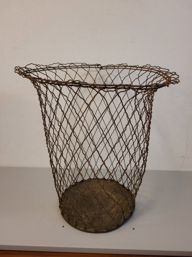 poubelle métallique Grillondu vintage design, 33 cm, Enlèvement ou Envoi, Autres types, Brun