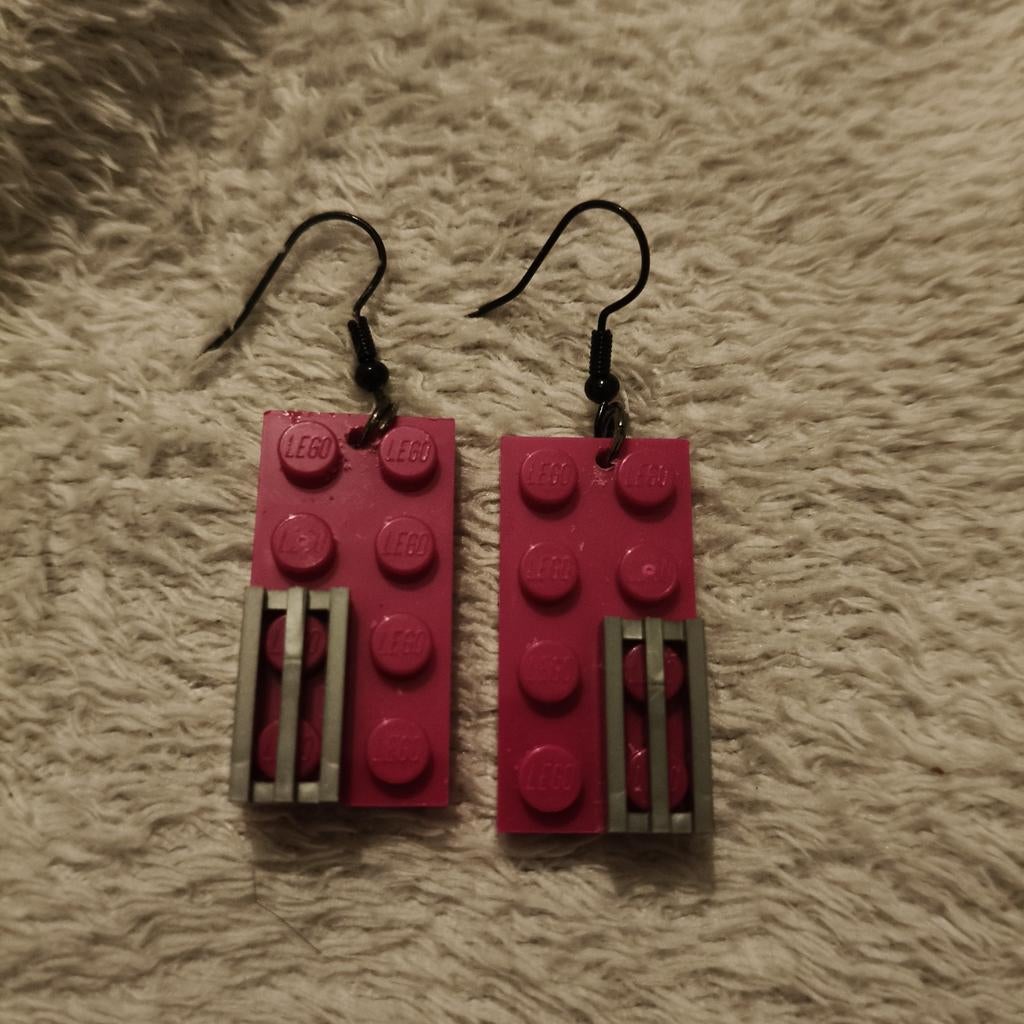 Lego oorhangers, Handtassen en Accessoires, Oorbellen, Ophalen of Verzenden, Nieuw, Paars, Hangers