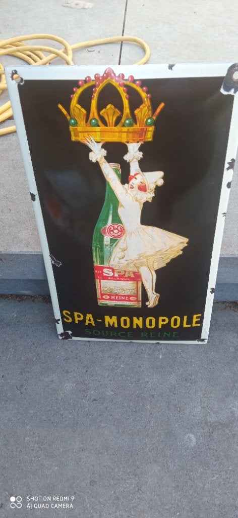 SPA MONOPOLE emaille plaat, Verzamelen, Ophalen of Verzenden, Gebruikt