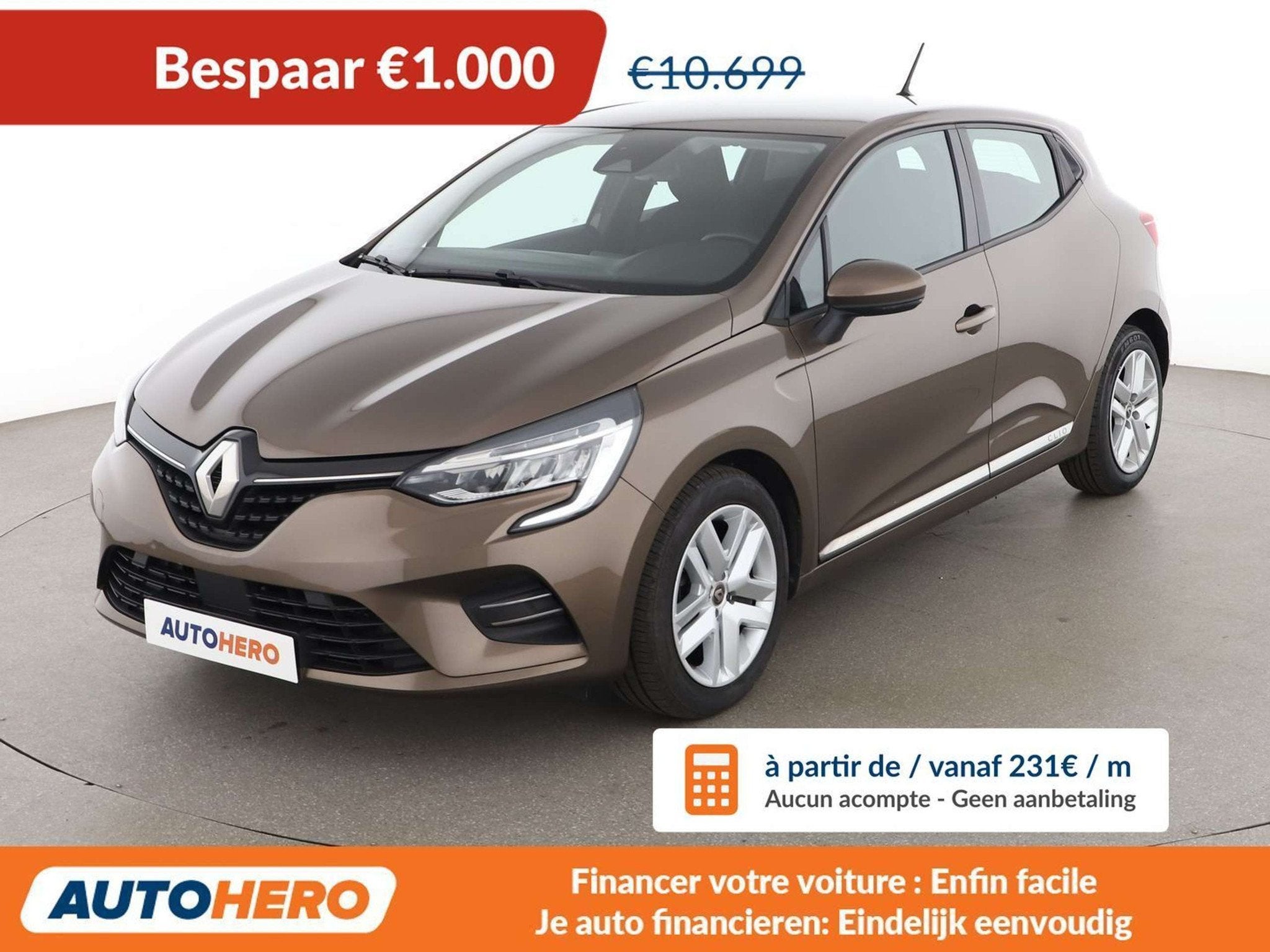Renault Clio 1.0 SCe Business (bj 2020), Auto's, Voorwielaandrijving, Stof, Gebruikt, Bruin