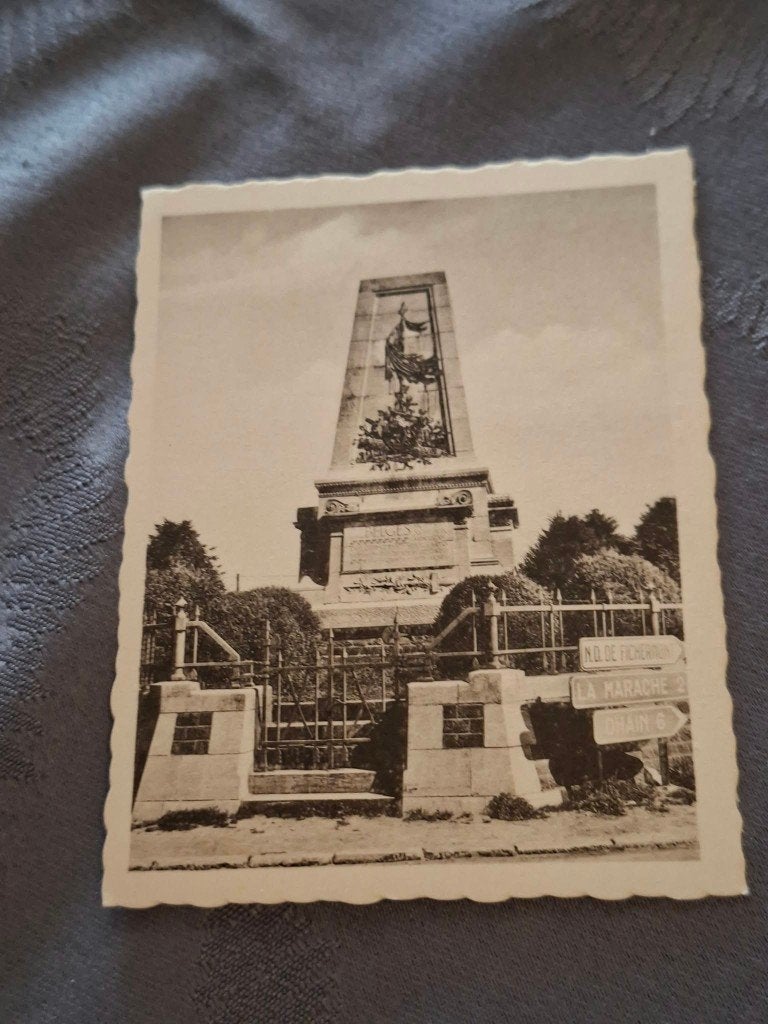 Prentje/Chromo : Waterloo / Gedenkteken der Belgen, Gebruikt, Ophalen of Verzenden, 1940 tot 1960, Prent