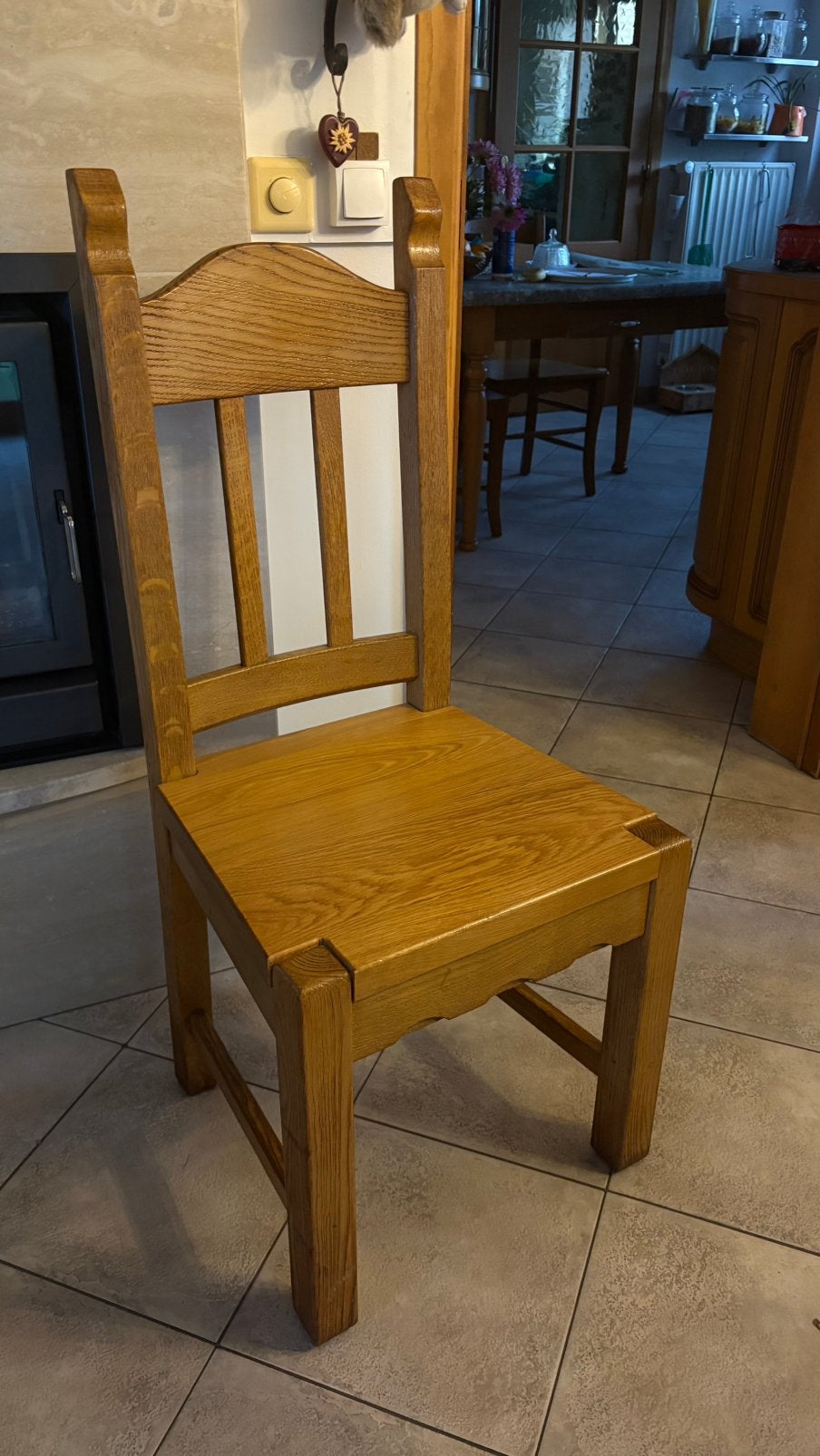 6 Chaises en Chêne Massif, Comme neuf, Brun, Enlèvement, Cinq, Six Chaises ou plus