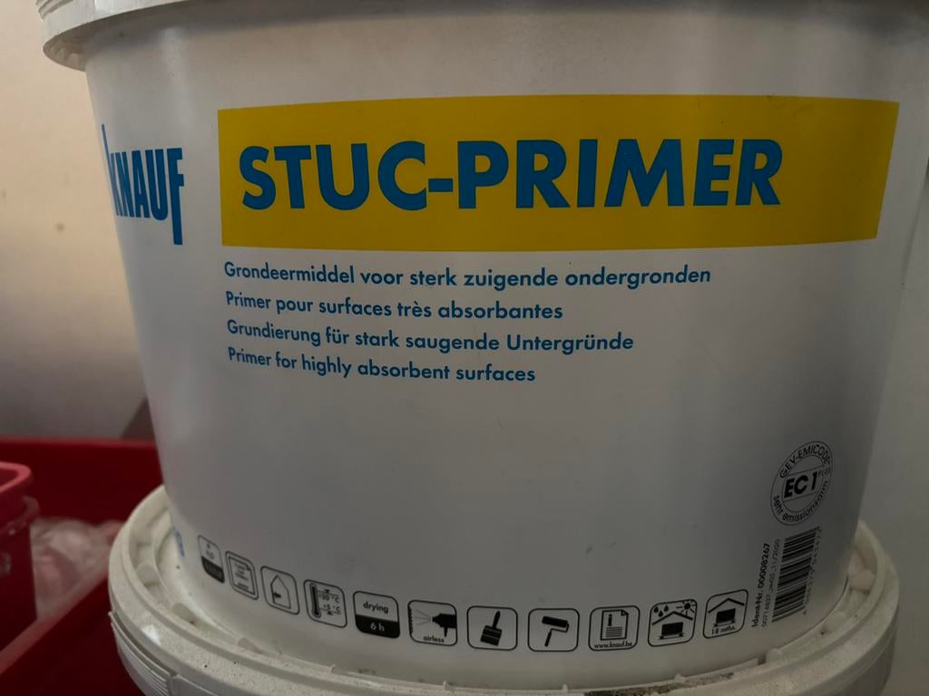 Knauf stuc primer 15kg, normaal prijs €65, Ophalen, Zo goed als nieuw