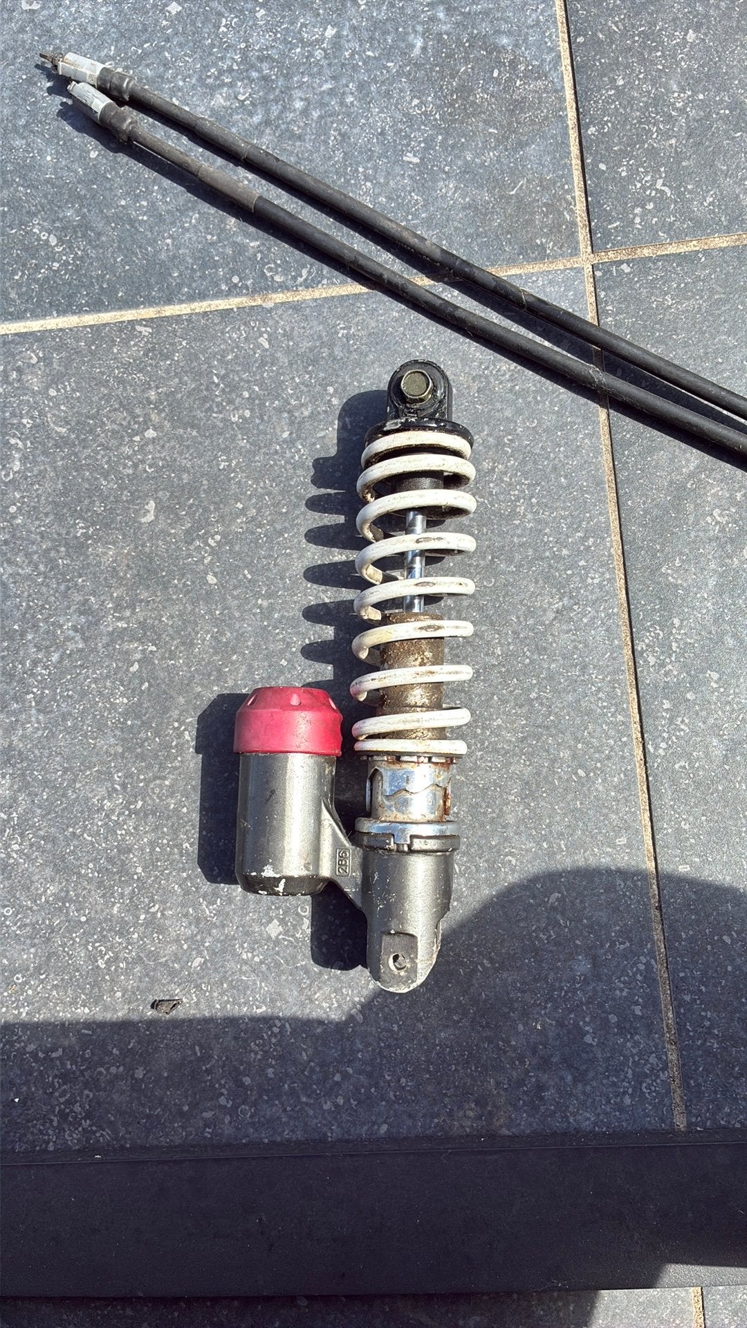 Achterveer MBK Booster / Yama BWS – Originele Gasveer, Fietsen en Brommers, Ophalen, Gebruikt