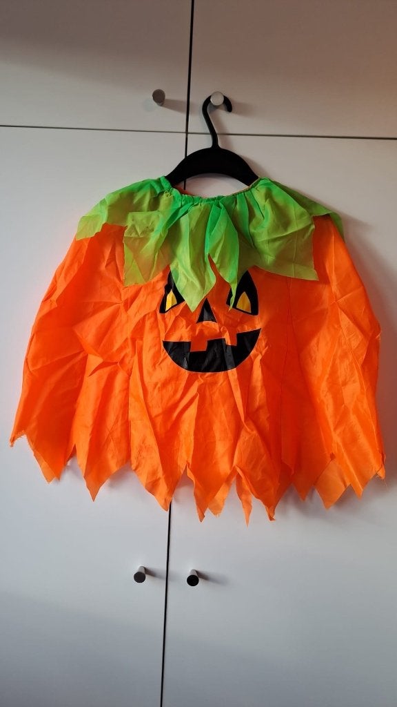 Poncho Citrouille Halloween  – Taille enfant 5-8 ans, Envoi, Utilisé, Garçon ou Fille