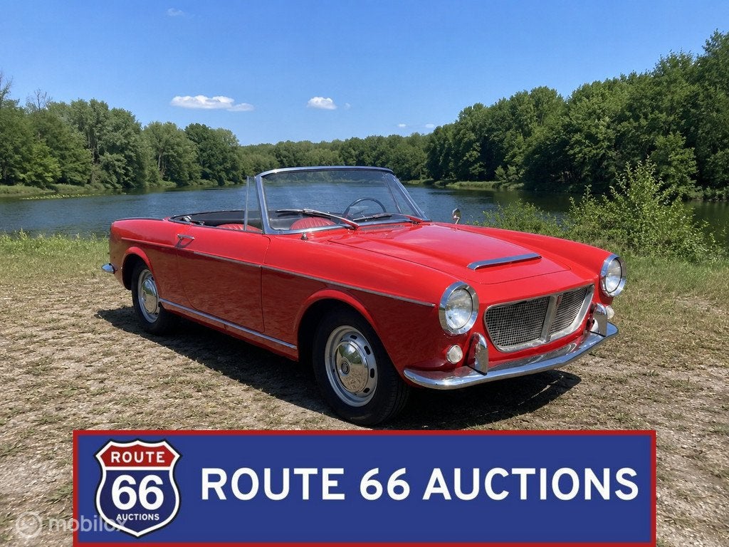 Fiat 1200 Spider | 1958 | Route 66 Auctions, Auto's, Oldtimers, Zwart, Bedrijf, Handgeschakeld, Overige carrosserie