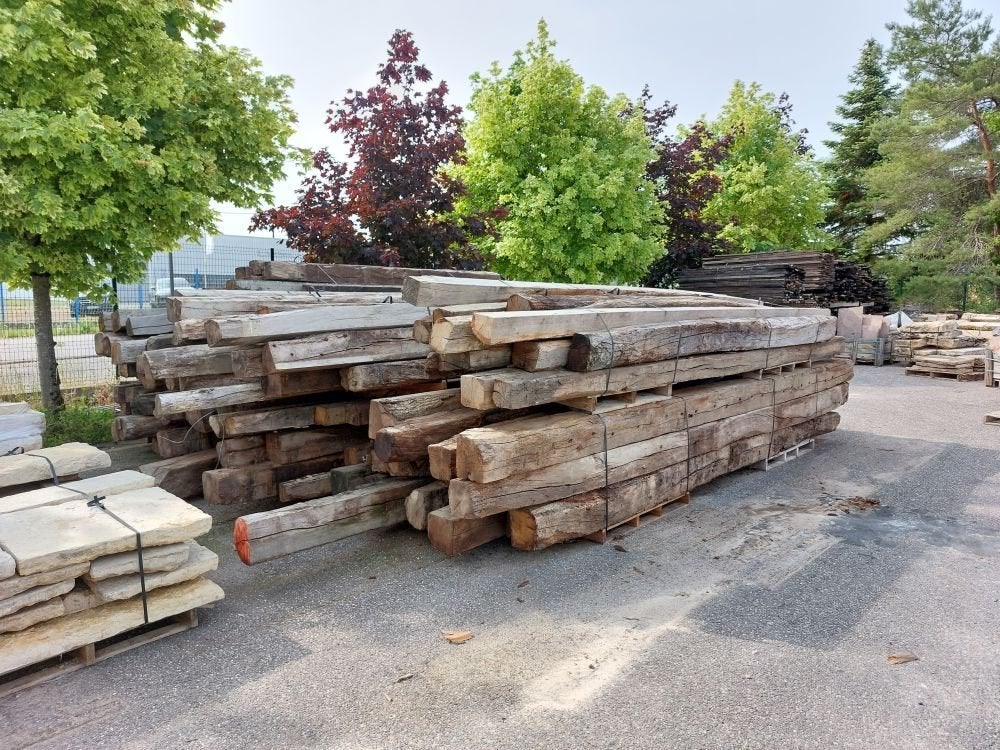 vieilles poutres en chêne en stock, Bricolage & Construction, Enlèvement, Utilisé, Chêne, Poutre