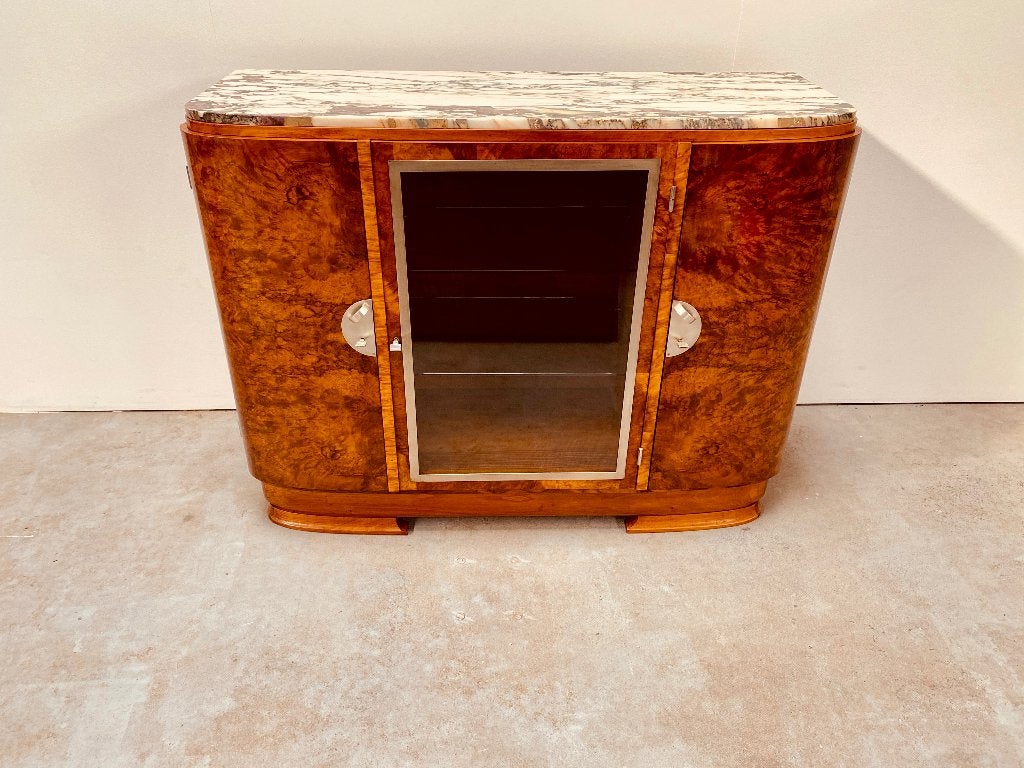 Art Deco buffet in wortel notenhout, Enlèvement