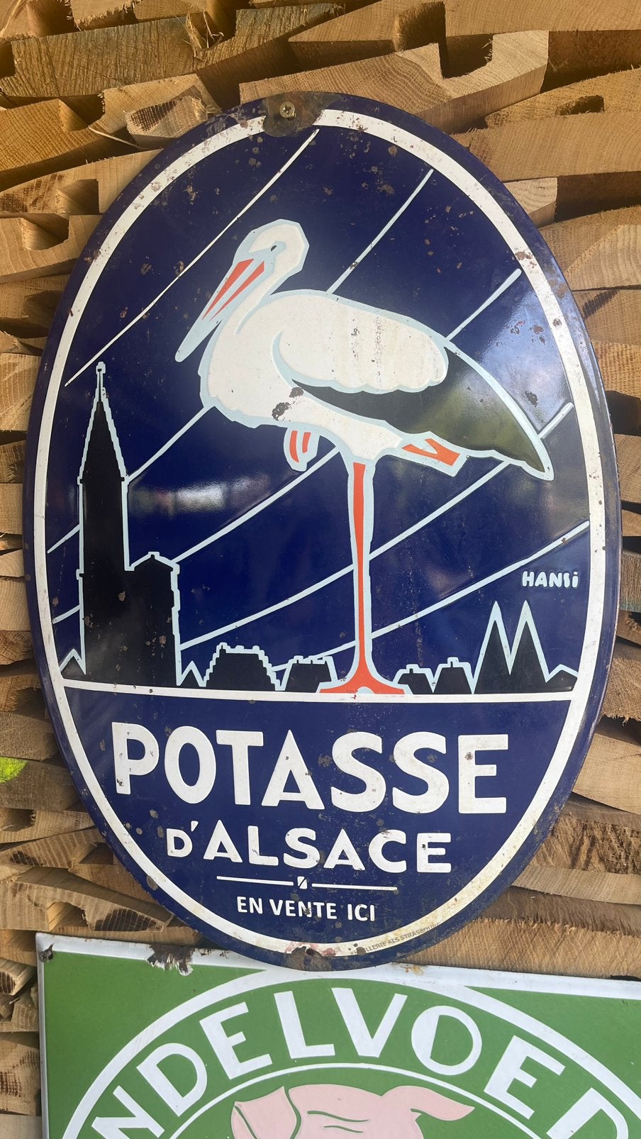 Panneau publicitaire en émail Potasse d'Alsace, Enlèvement ou Envoi, Comme neuf, Panneau publicitaire