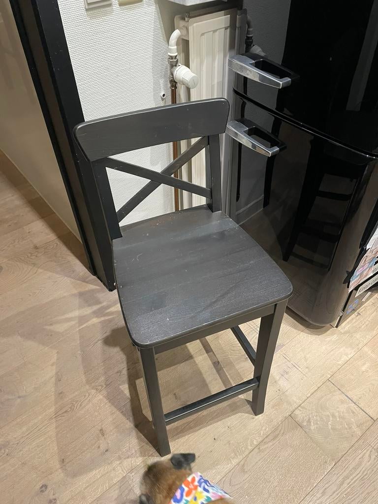2x Rosentorp barkruk ikea zwart, Ophalen, Zo goed als nieuw
