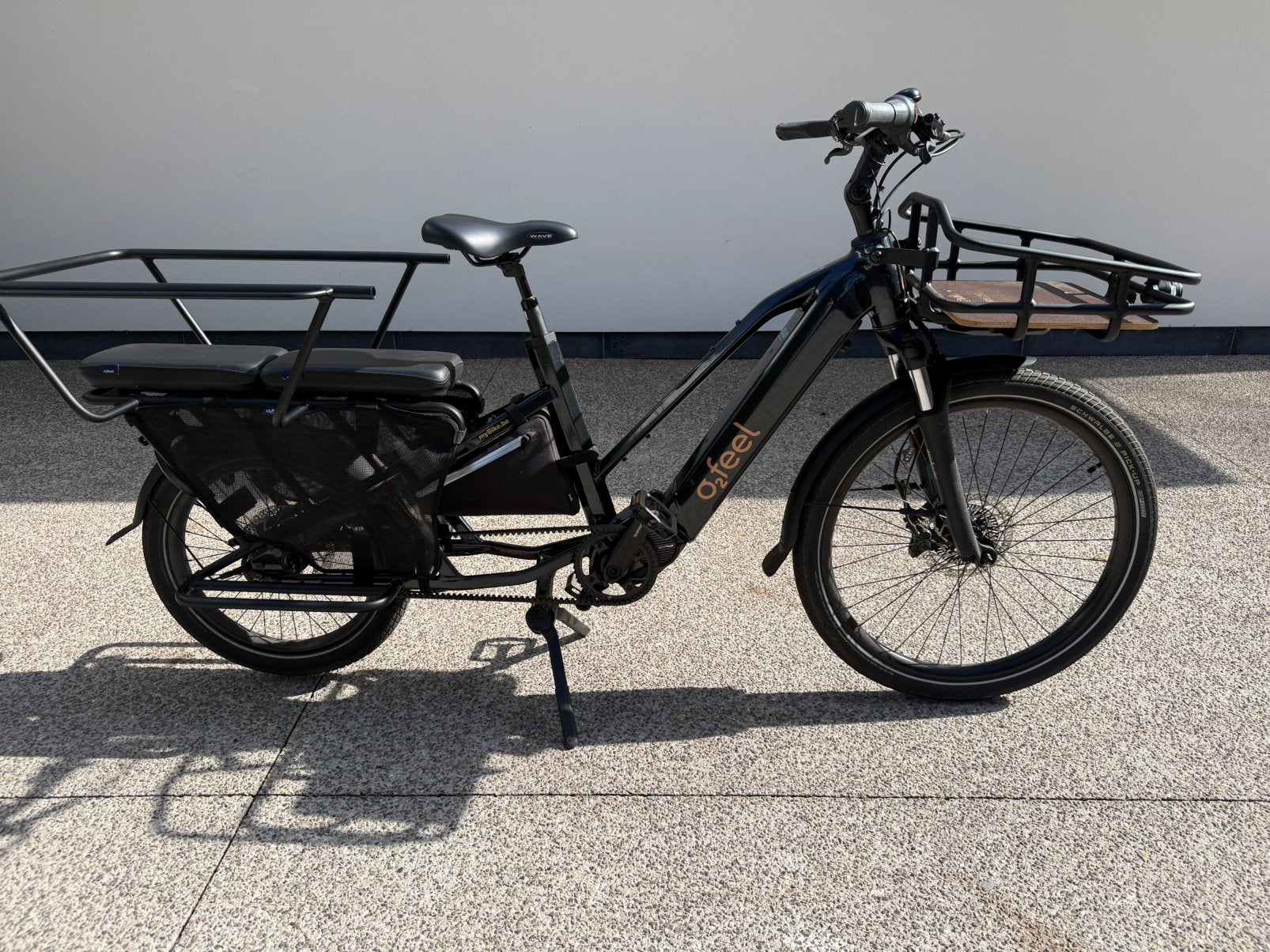 O2feel Equo Cargo Power ABS longtail, Fietsen en Brommers, Gebruikt, Minder dan 47 cm, 50 km per accu of meer, Ophalen