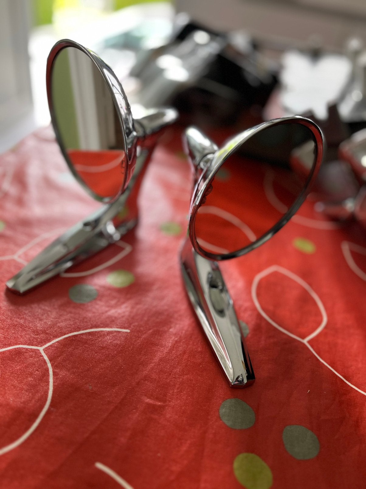 Vintage set teardrop spiegels, Ophalen, Gebruikt