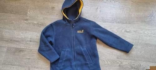 blauwe fleece trui / jas Jack Wolfskin maat 128, Garçon ou Fille, Enlèvement ou Envoi, Jack Wolfskin, Comme neuf