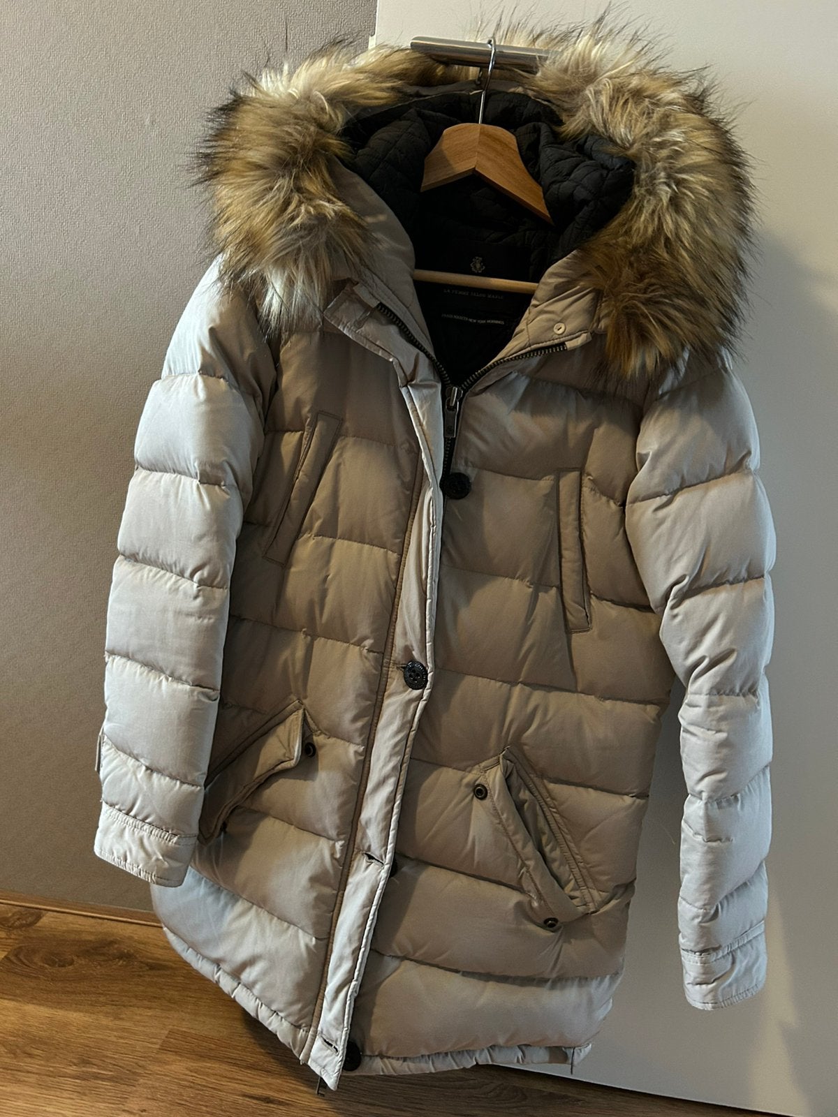 Winterjas met pels merk MAISON SCOTCH, Ophalen, Zo goed als nieuw, Beige