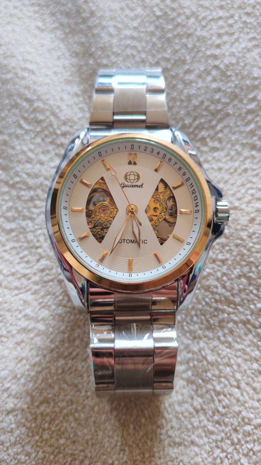 Montre automatique Gucamel squelette, Bijoux, Sacs & Beauté, Acier, Acier, Envoi, Neuf