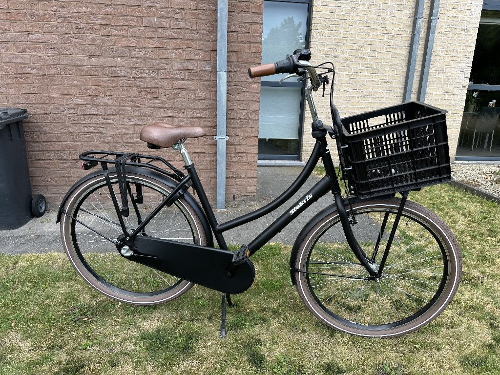 Matzwarte Stokvis damesfiets met 3 versnellingen, Vitesses, Stokvis, Frein à rétropédalage, Enlèvement