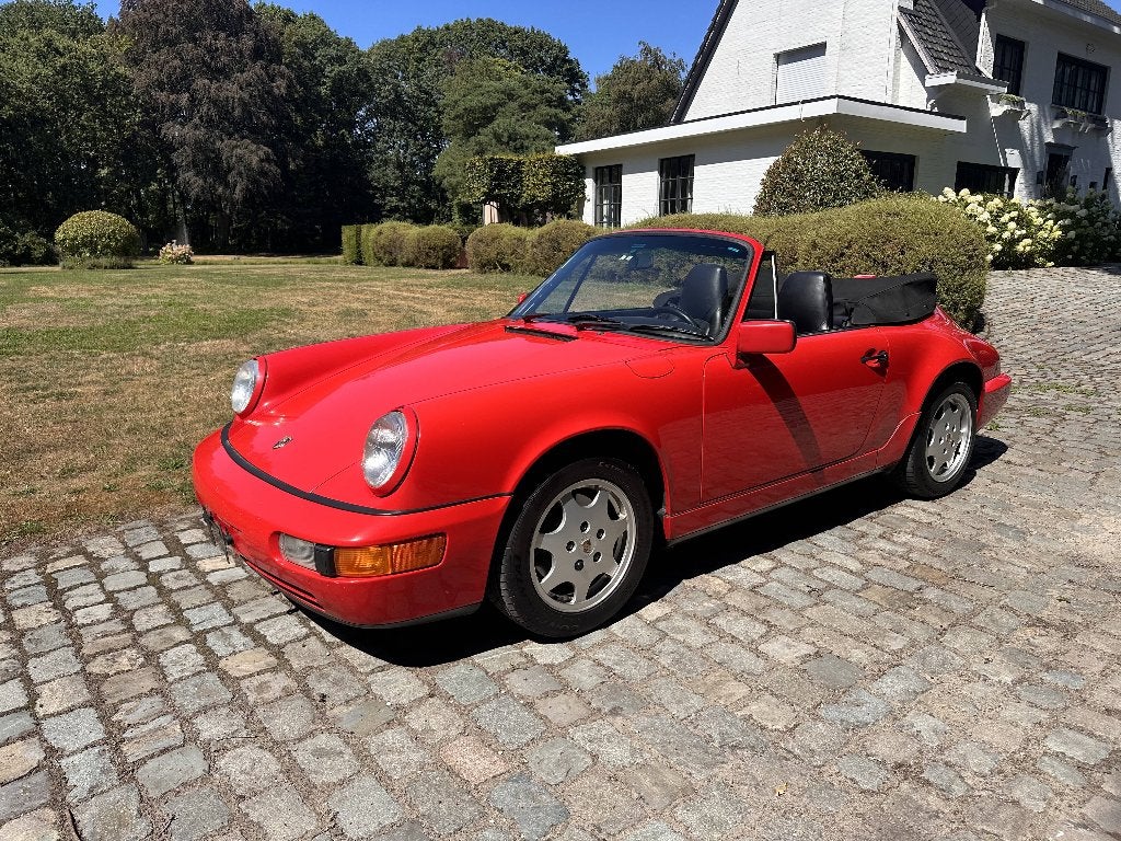 Porsche 911 - 964 Carrera 2 Cabrio, Auto's, Porsche, Achterwielaandrijving, Zwart, Cabriolet, Leder