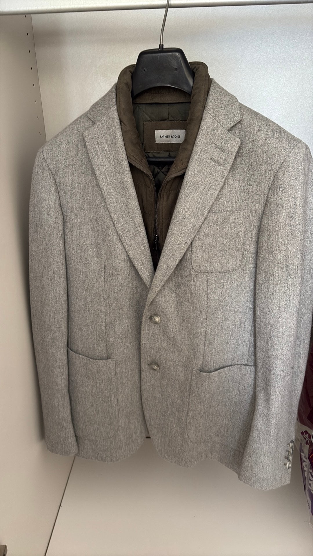 Veste hiver/printemps father & sons, Enlèvement ou Envoi, Comme neuf, Taille 48/50 (M), Gris