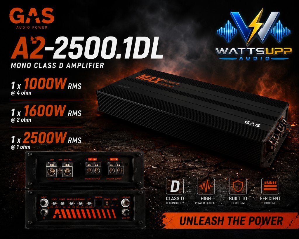 GAS Audio Power A2-2500.1DL Monolok versterker 2500WRMS, Enlèvement ou Envoi, Neuf
