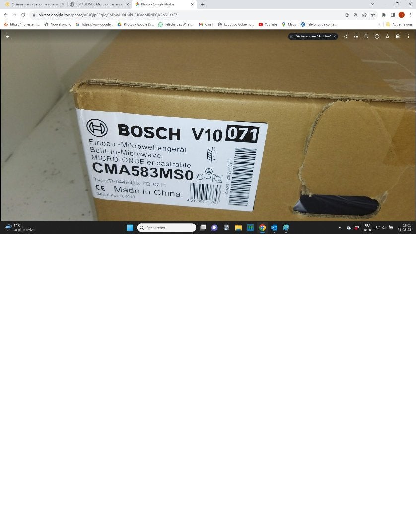 Four encastrable micro-onde Bosch, Elektronische apparatuur, Minder dan 45 cm, Oven, Nieuw, Inbouw