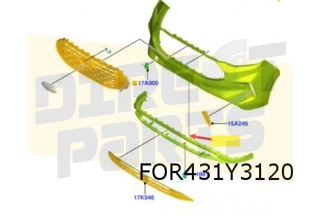 Ford Transit Custom (11/23-) voorbumperspoiler (gegrond / te, -, -, Nieuw, Ford
