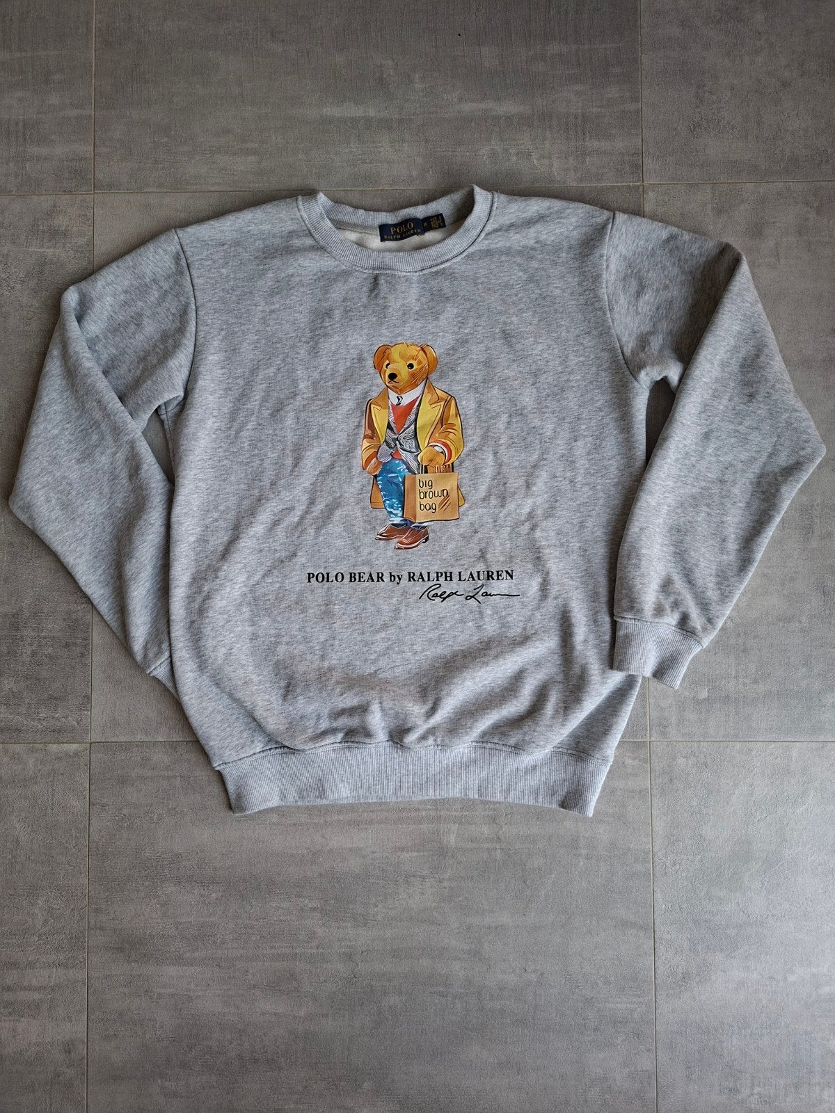 Pull à col rond Ralph Lauren Polo Bear - gris - taille M, Neuf, Gris, Enlèvement ou Envoi, Polo Ralph Lauren
