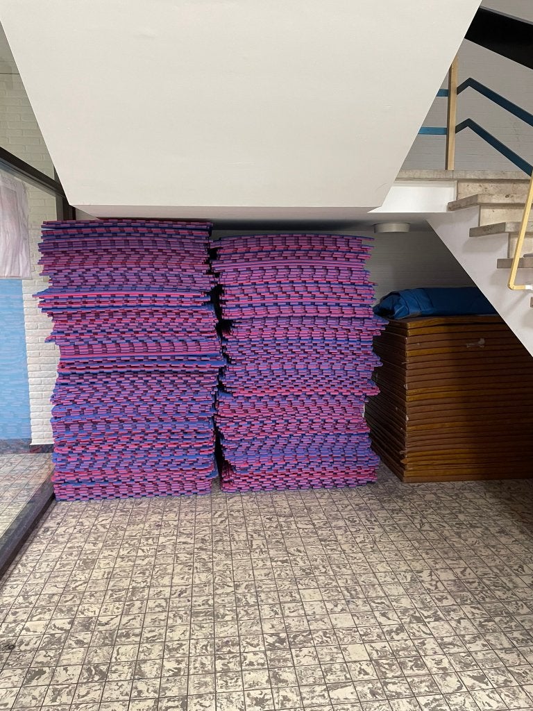 Puzzelmatten 1m x 1m x 2 cm dik. Geschikt voor vechtsporten., Ophalen, Gebruikt, Overige, Vechtsportmaterialen
