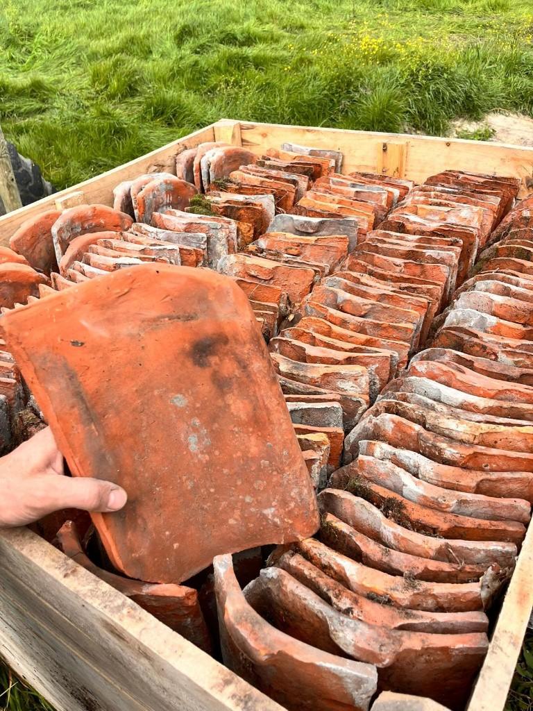 Rustieke Boomse dakpannen, Gebruikt, Steen of Klei, 15 m² of meer, Rood
