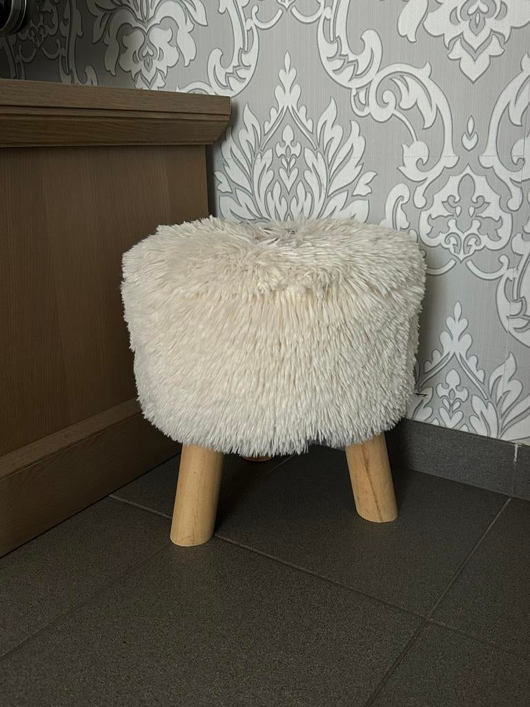 Pouf avec pieds en bois, Enlèvement, Comme neuf, Tissus