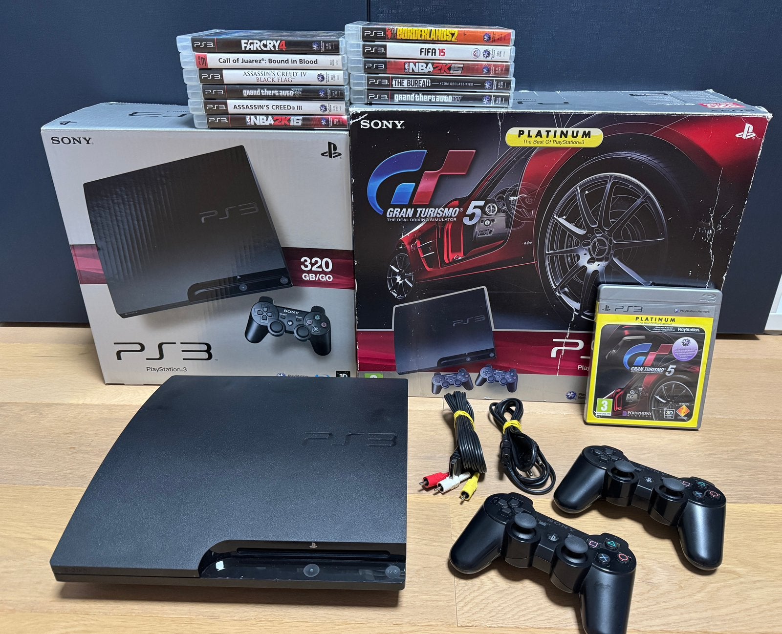 Playstation 3 gran turismo, Ophalen, Gebruikt, Met 2 controllers