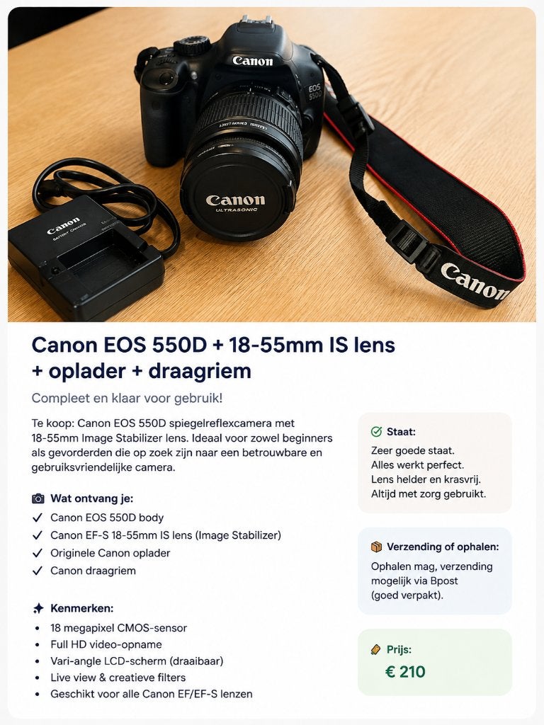 fototoestel Canon, TV, Hi-fi & Vidéo, Enlèvement, Comme neuf, Compact, Canon