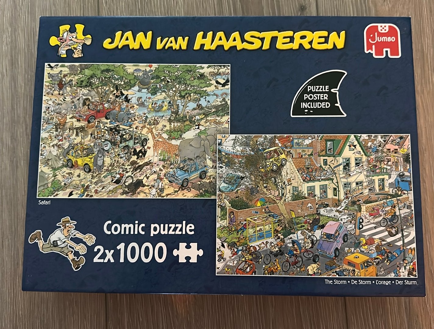 2 puzzels ‘Safari’ en ‘De storm’, Enlèvement, 500 à 1500 pièces, Comme neuf, Puzzle