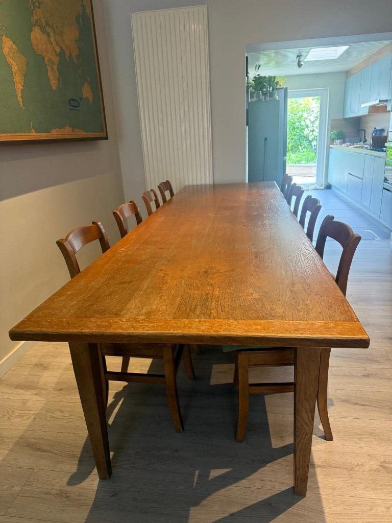 Grote en lange eettafel, Ophalen, Gebruikt, 200 cm of meer, Vijf personen of meer