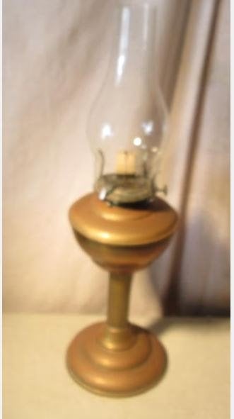 Belle lampe à huile ancienne en cuivre - 49 cm, Antiquités & Art, Enlèvement ou Envoi