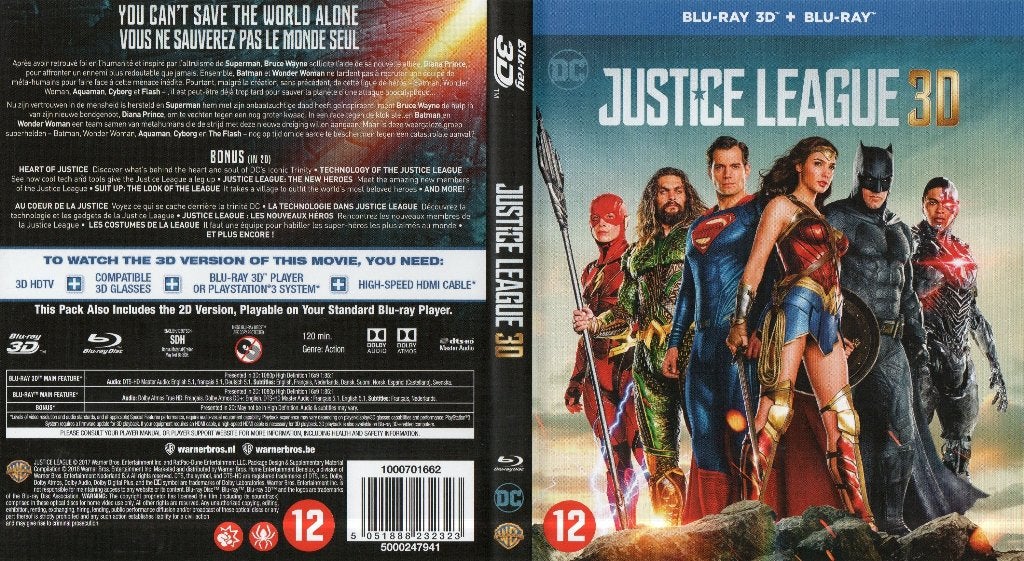 justice league (blu-ray 3D + blu-ray) nieuw, Ophalen of Verzenden, Zo goed als nieuw, Science Fiction en Fantasy