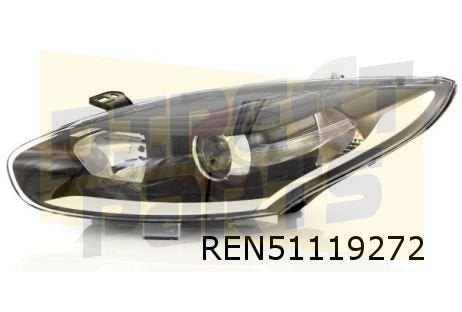 Renault Megane III (1/14-) Koplamp Rechts (boven zwart/onder, -, -, Nieuw, -